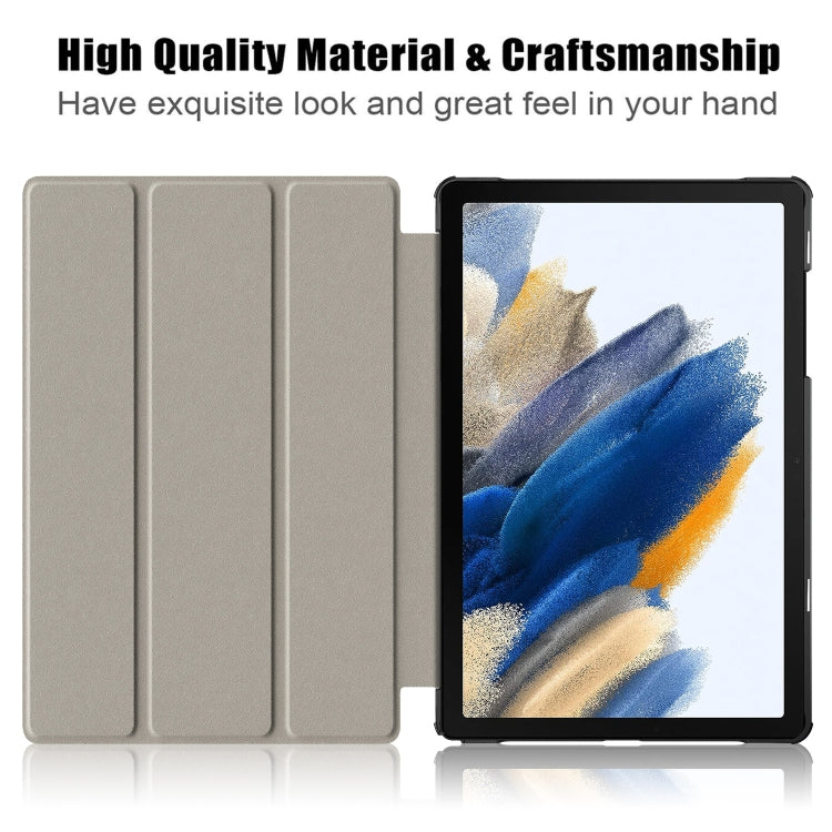 For Samsung Galaxy Tab A9 Plus Custer Painted 3-Fold Holder Smart Leather Tablet Case(Big Eye Me) - Galaxy Tab A9+ by PMC TechLife | Online Shopping South Africa | PMC TechLife