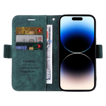 For iPhone 15 Pro Max BETOPNICE Dual-side Buckle Leather Phone Case(Green) - iPhone 15 Pro Max Cases by BETOPNICE | Online Shopping South Africa | PMC Jewellery | Buy Now Pay Later Mobicred