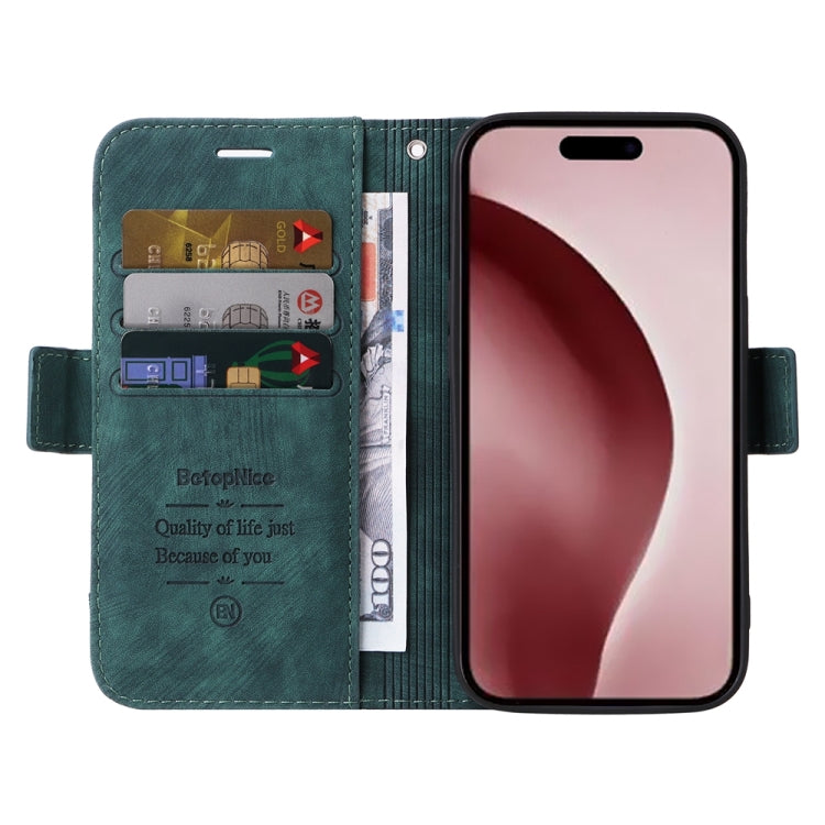 For iPhone 16 Pro BETOPNICE Dual-side Buckle Leather Phone Case(Green) - iPhone 16 Pro Cases by BETOPNICE | Online Shopping South Africa | PMC Jewellery | Buy Now Pay Later Mobicred