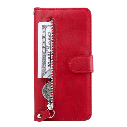 For iPhone 16 Fashion Calf Texture Zipper Leather Phone Case(Red) - iPhone 16 Cases by PMC Jewellery | Online Shopping South Africa | PMC Jewellery | Buy Now Pay Later Mobicred