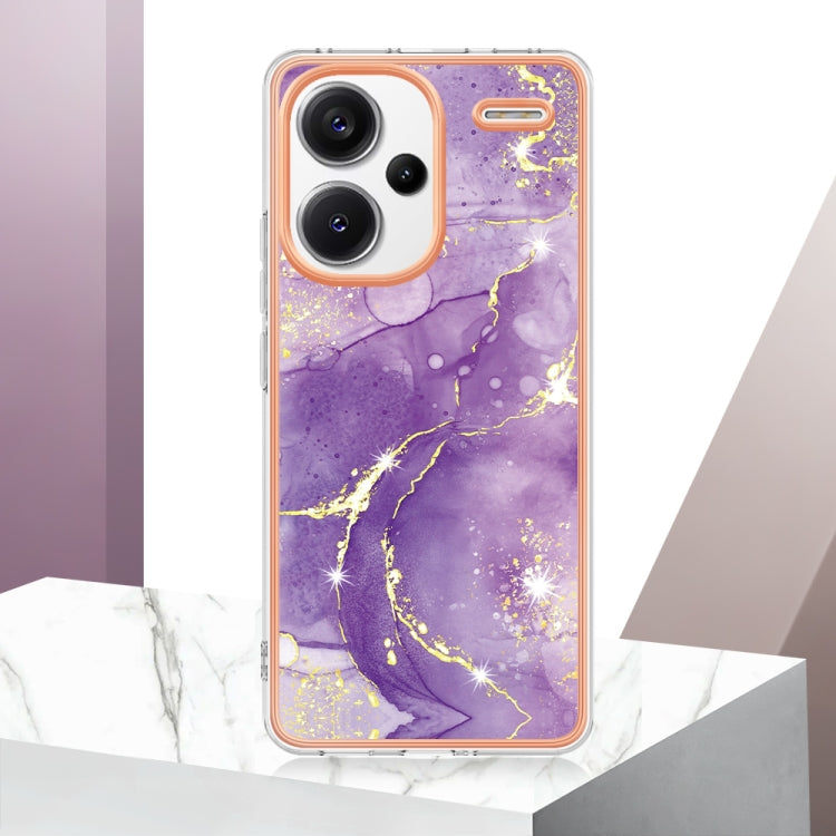 For Xiaomi Redmi Note 13 Pro+ 5G Electroplating Marble Dual-side IMD Phone Case(Purple 002) - Note 13 Pro+ Cases by PMC Jewellery | Online Shopping South Africa | PMC Jewellery | Buy Now Pay Later Mobicred