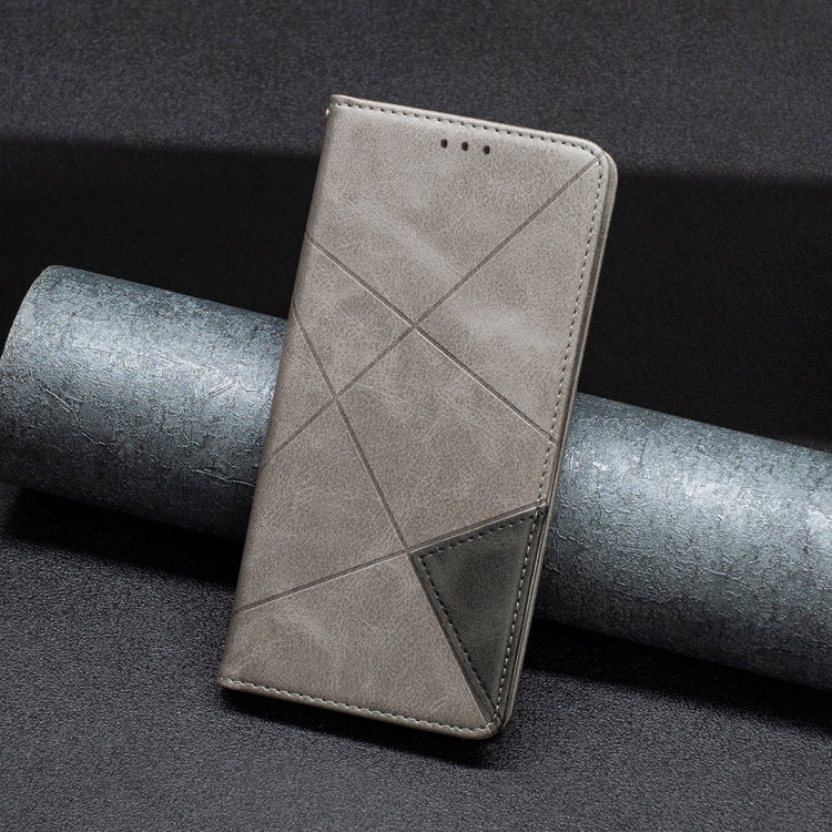 For iPhone 16 Pro Rhombus Texture Magnetic Leather Phone Case(Grey) - iPhone 16 Pro Cases by PMC TechLife | Online Shopping South Africa | PMC TechLife | Buy Now Pay Later Mobicred