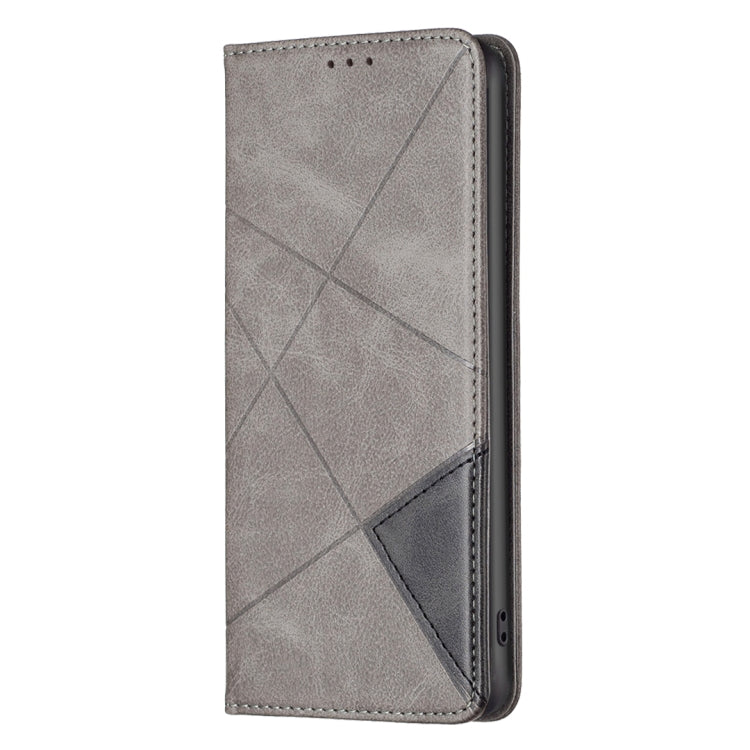 For iPhone 16 Pro Rhombus Texture Magnetic Leather Phone Case(Grey) - iPhone 16 Pro Cases by PMC TechLife | Online Shopping South Africa | PMC TechLife | Buy Now Pay Later Mobicred