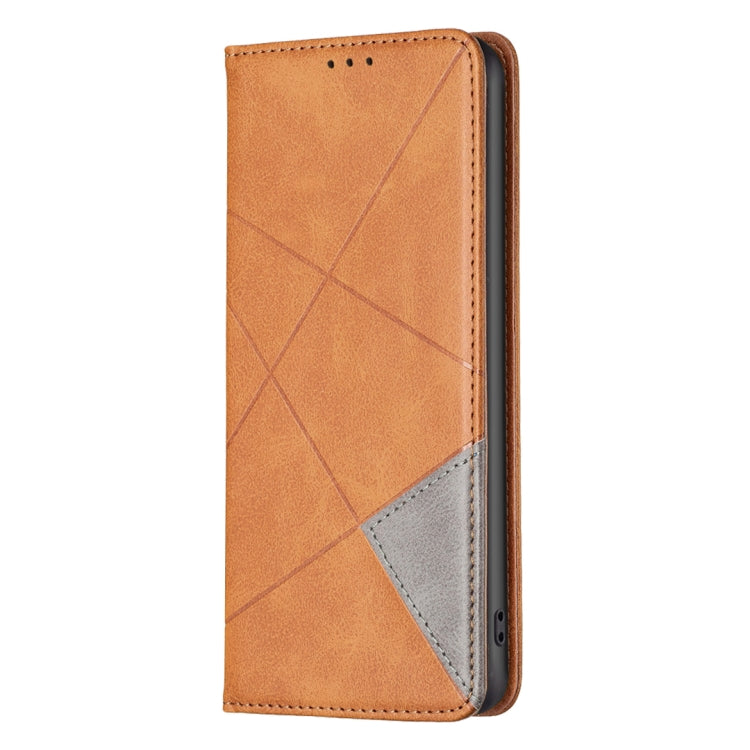 For iPhone 16 Pro Max Rhombus Texture Magnetic Leather Phone Case(Yellow) - iPhone 16 Pro Max Cases by PMC TechLife | Online Shopping South Africa | PMC TechLife | Buy Now Pay Later Mobicred