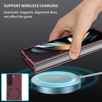 For Samsung Galaxy Z Fold5 Magsafe Magnetic Folding PC Phone Case(Wine Red) - Galaxy Z Fold5 Cases by PMC Jewellery | Online Shopping South Africa | PMC Jewellery