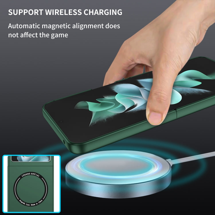 For Samsung Galaxy Z Flip5 5G Magsafe Magnetic Folding PC Phone Case(Green) - Galaxy Z Flip5 Cases by PMC TechLife | Online Shopping South Africa | PMC TechLife