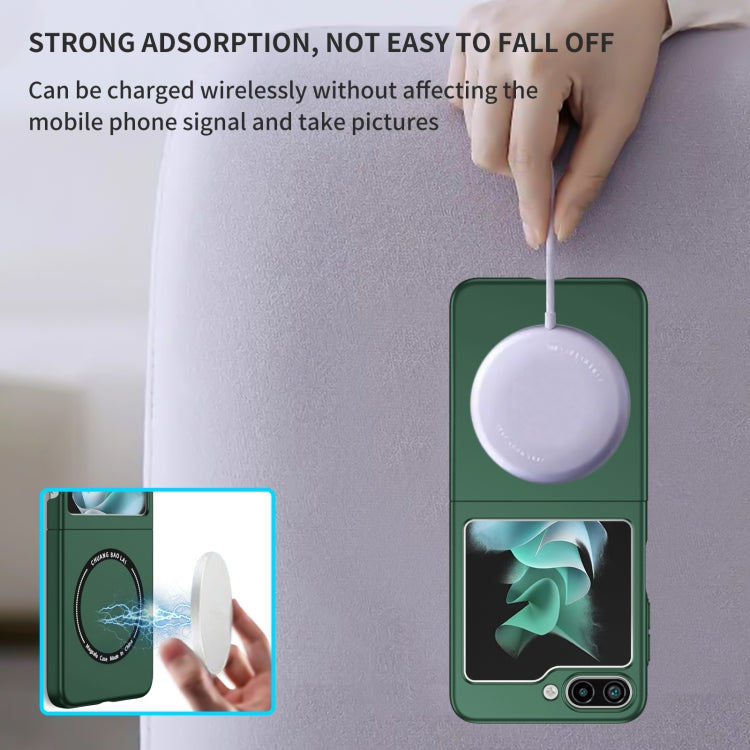 For Samsung Galaxy Z Flip5 5G Magsafe Magnetic Folding PC Phone Case(Green) - Galaxy Z Flip5 Cases by PMC TechLife | Online Shopping South Africa | PMC TechLife
