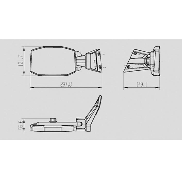 SF-JP-005 Jeep Rearview Mirror Reflective Mirror Side Reversing Mirror - Convex Mirror & Accessories by PMC TechLife | Online Shopping South Africa | PMC TechLife | Buy Now Pay Later Mobicred