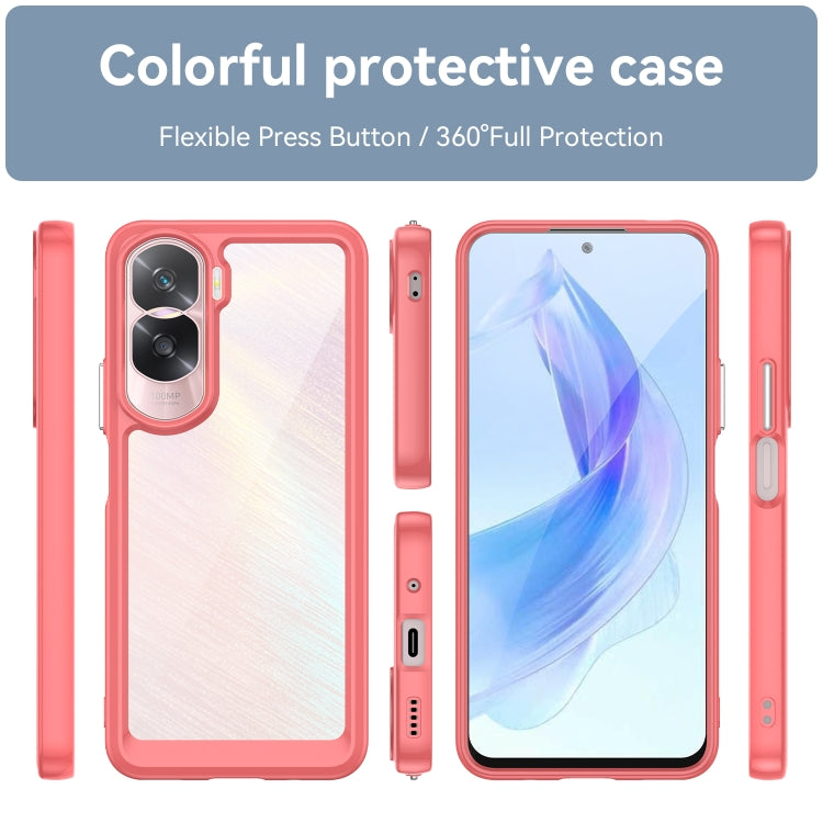 For Honor 90 Lite Colorful Series Acrylic Hybrid TPU Phone Case(Red) - Honor Cases by PMC Jewellery | Online Shopping South Africa | PMC Jewellery | Buy Now Pay Later Mobicred