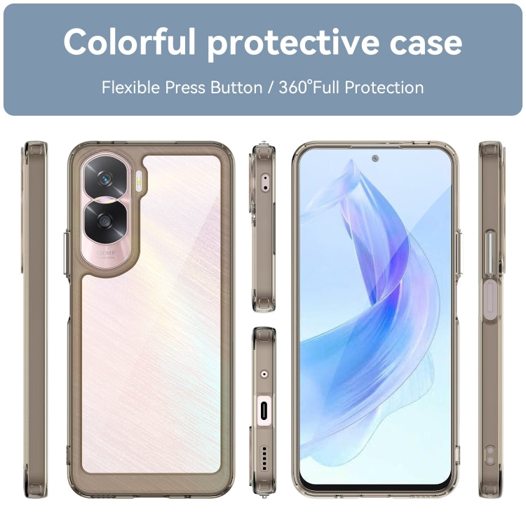 For Honor 90 Lite Colorful Series Acrylic Hybrid TPU Phone Case(Transparent Grey) - Honor Cases by PMC Jewellery | Online Shopping South Africa | PMC Jewellery | Buy Now Pay Later Mobicred