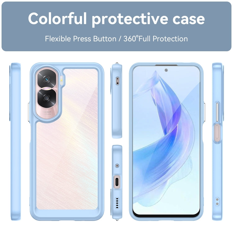 For Honor X50i Colorful Series Acrylic Hybrid TPU Phone Case(Blue) - Honor Cases by PMC Jewellery | Online Shopping South Africa | PMC Jewellery | Buy Now Pay Later Mobicred