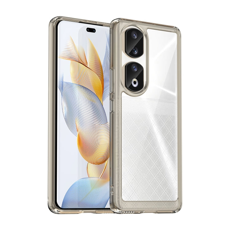 For Honor 90 Pro Colorful Series Acrylic Hybrid TPU Phone Case(Transparent Grey) - Honor Cases by PMC Jewellery | Online Shopping South Africa | PMC Jewellery | Buy Now Pay Later Mobicred