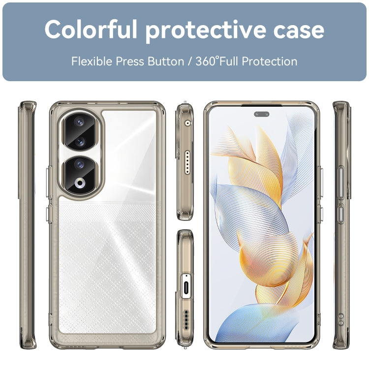 For Honor 90 Pro Colorful Series Acrylic Hybrid TPU Phone Case(Transparent Grey) - Honor Cases by PMC Jewellery | Online Shopping South Africa | PMC Jewellery | Buy Now Pay Later Mobicred