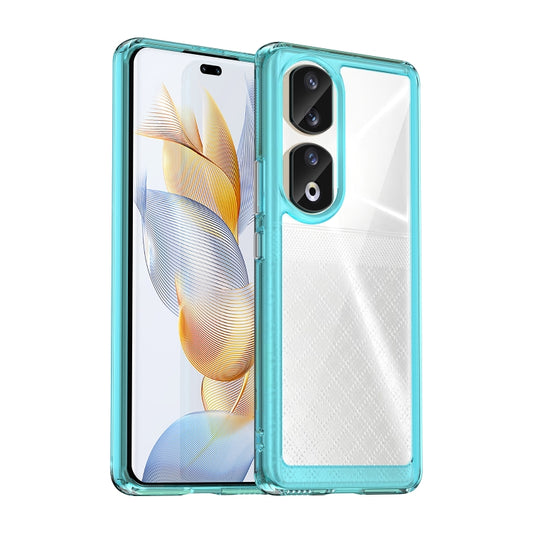 For Honor 90 Pro Colorful Series Acrylic Hybrid TPU Phone Case(Transparent Blue) - Honor Cases by PMC Jewellery | Online Shopping South Africa | PMC Jewellery | Buy Now Pay Later Mobicred