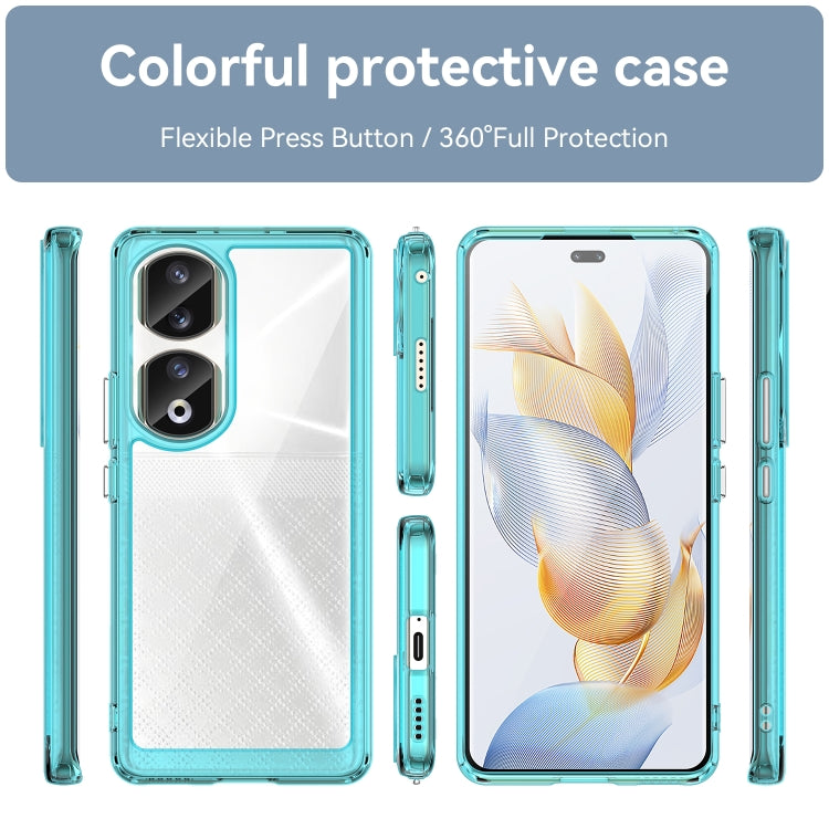 For Honor 90 Pro Colorful Series Acrylic Hybrid TPU Phone Case(Transparent Blue) - Honor Cases by PMC Jewellery | Online Shopping South Africa | PMC Jewellery | Buy Now Pay Later Mobicred