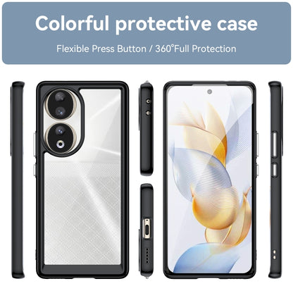 For Honor 80 Colorful Series Acrylic Hybrid TPU Phone Case(Black) - Honor Cases by PMC Jewellery | Online Shopping South Africa | PMC Jewellery | Buy Now Pay Later Mobicred