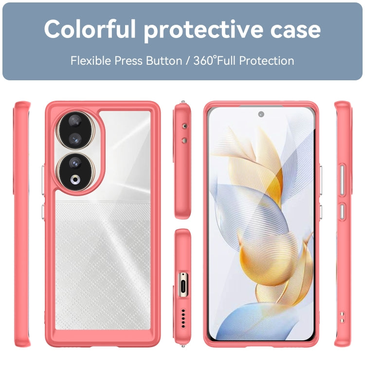 For Honor 80 Colorful Series Acrylic Hybrid TPU Phone Case(Red) - Honor Cases by PMC Jewellery | Online Shopping South Africa | PMC Jewellery | Buy Now Pay Later Mobicred