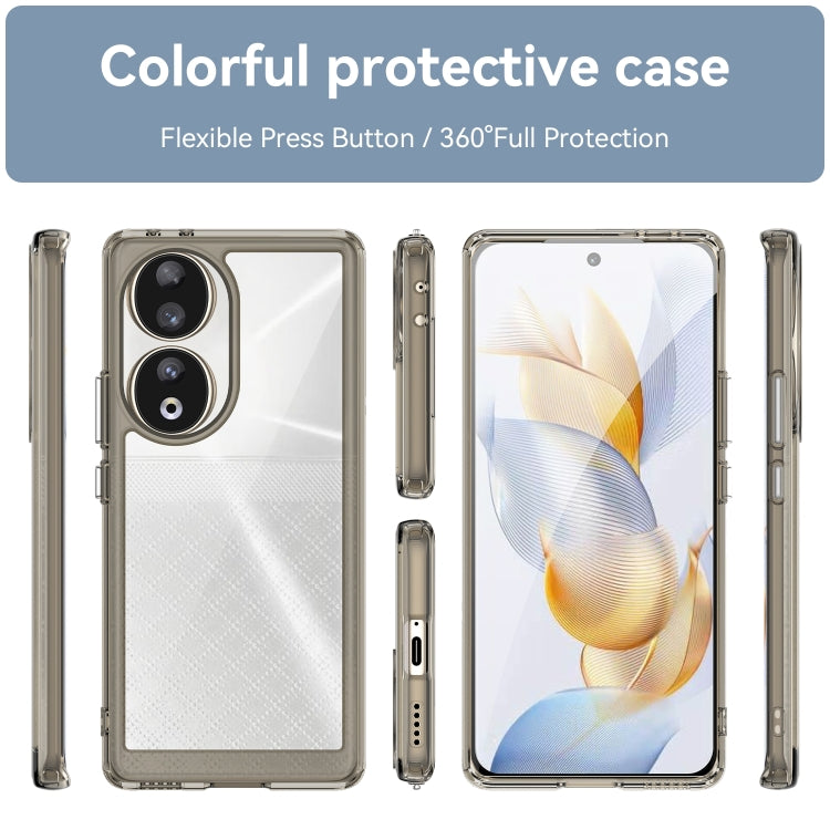 For Honor 80 Colorful Series Acrylic Hybrid TPU Phone Case(Transparent Grey) - Honor Cases by PMC Jewellery | Online Shopping South Africa | PMC Jewellery | Buy Now Pay Later Mobicred