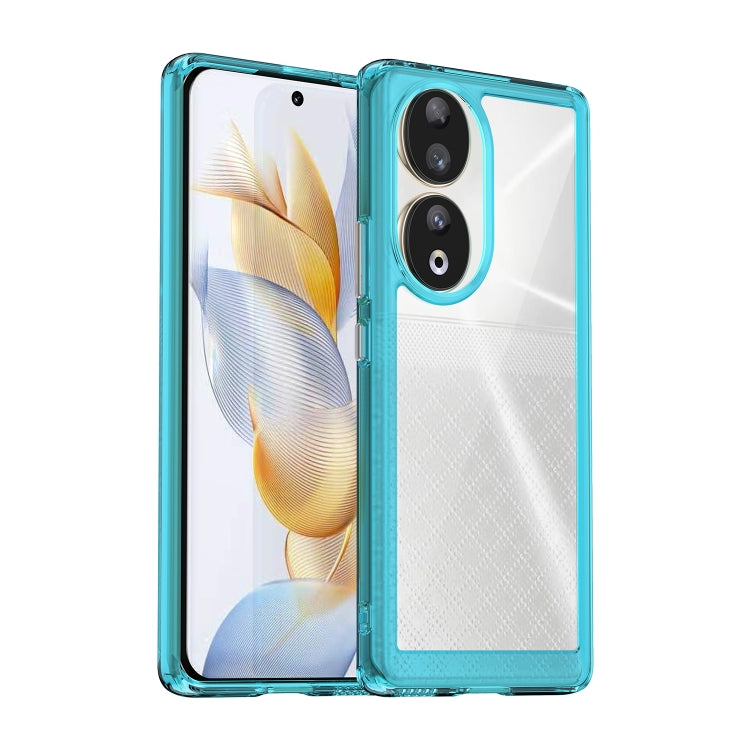 For Honor 80 Colorful Series Acrylic Hybrid TPU Phone Case(Transparent Blue) - Honor Cases by PMC Jewellery | Online Shopping South Africa | PMC Jewellery | Buy Now Pay Later Mobicred