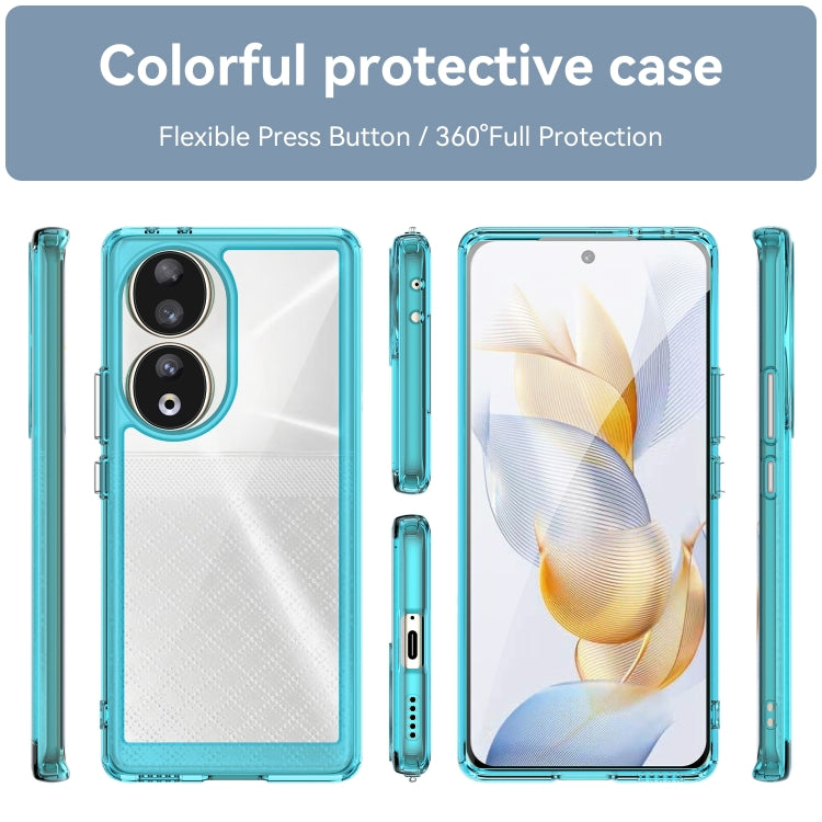 For Honor 80 Colorful Series Acrylic Hybrid TPU Phone Case(Transparent Blue) - Honor Cases by PMC Jewellery | Online Shopping South Africa | PMC Jewellery | Buy Now Pay Later Mobicred