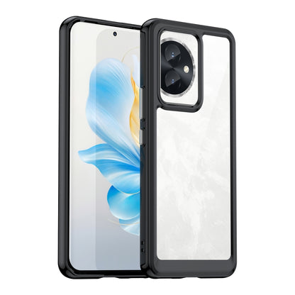 For Honor 100 Colorful Series Acrylic Hybrid TPU Phone Case(Black) - Honor Cases by PMC Jewellery | Online Shopping South Africa | PMC Jewellery | Buy Now Pay Later Mobicred