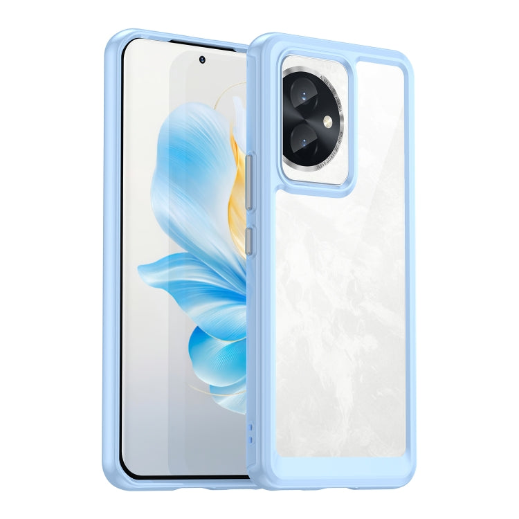 For Honor 100 Colorful Series Acrylic Hybrid TPU Phone Case(Blue) - Honor Cases by PMC Jewellery | Online Shopping South Africa | PMC Jewellery | Buy Now Pay Later Mobicred