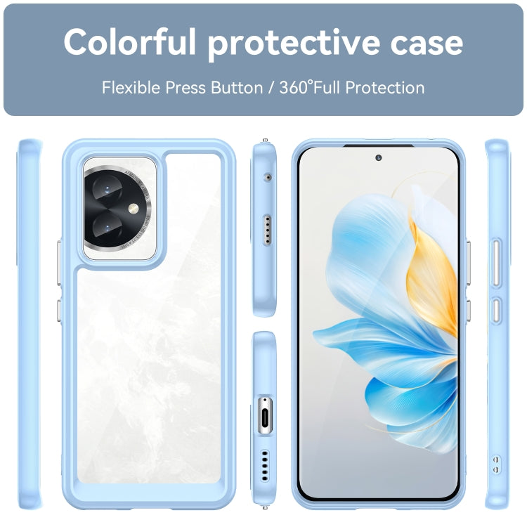 For Honor 100 Colorful Series Acrylic Hybrid TPU Phone Case(Blue) - Honor Cases by PMC Jewellery | Online Shopping South Africa | PMC Jewellery | Buy Now Pay Later Mobicred