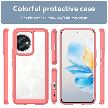 For Honor 100 Colorful Series Acrylic Hybrid TPU Phone Case(Red) - Honor Cases by PMC Jewellery | Online Shopping South Africa | PMC Jewellery | Buy Now Pay Later Mobicred