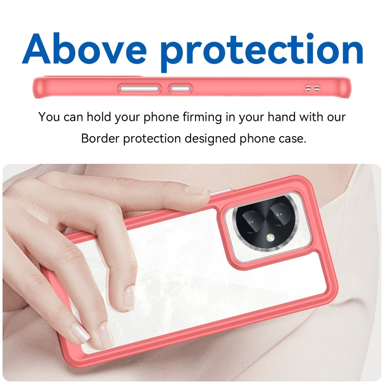 For Honor 100 Colorful Series Acrylic Hybrid TPU Phone Case(Red) - Honor Cases by PMC TechLife | Online Shopping South Africa | PMC TechLife | Buy Now Pay Later Mobicred