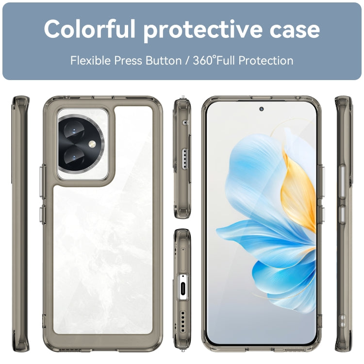 For Honor 100 Colorful Series Acrylic Hybrid TPU Phone Case(Transparent Grey) - Honor Cases by PMC Jewellery | Online Shopping South Africa | PMC Jewellery | Buy Now Pay Later Mobicred