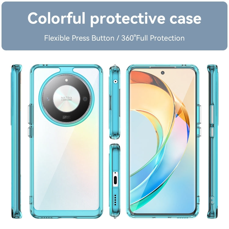 For Honor Magic6 Lite 5G Colorful Series Acrylic Hybrid TPU Phone Case(Transparent Blue) - Honor Cases by PMC Jewellery | Online Shopping South Africa | PMC Jewellery | Buy Now Pay Later Mobicred