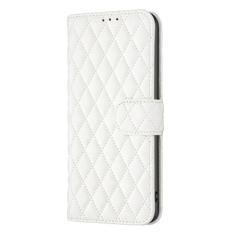 For iPhone 16 Diamond Lattice Wallet Flip Leather Phone Case(White) - iPhone 16 Cases by PMC Jewellery | Online Shopping South Africa | PMC Jewellery | Buy Now Pay Later Mobicred