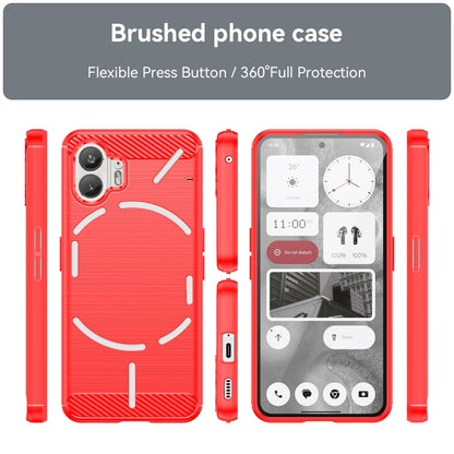 For Nothing Phone 2 Brushed Texture Carbon Fiber TPU Phone Case(Red) - More Brand by PMC Jewellery | Online Shopping South Africa | PMC Jewellery