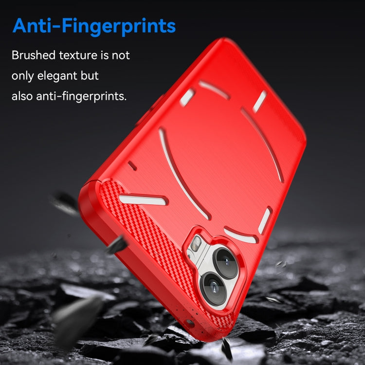 For Nothing Phone 2 Brushed Texture Carbon Fiber TPU Phone Case(Red) - More Brand by PMC Jewellery | Online Shopping South Africa | PMC Jewellery