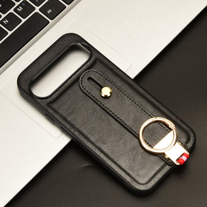 For Google Pixel 9 Pro Wristband Leather Back Phone Case(Black) - Google Cases by PMC Jewellery | Online Shopping South Africa | PMC Jewellery | Buy Now Pay Later Mobicred