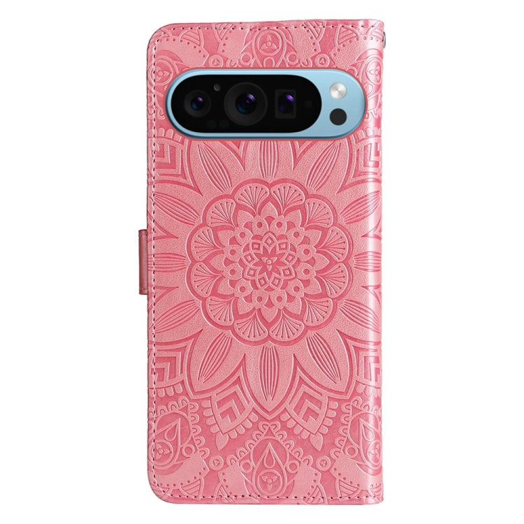 For Google Pixel 9 Embossed Sunflower Leather Phone Case(Rose Gold) - Google Cases by PMC Jewellery | Online Shopping South Africa | PMC Jewellery | Buy Now Pay Later Mobicred