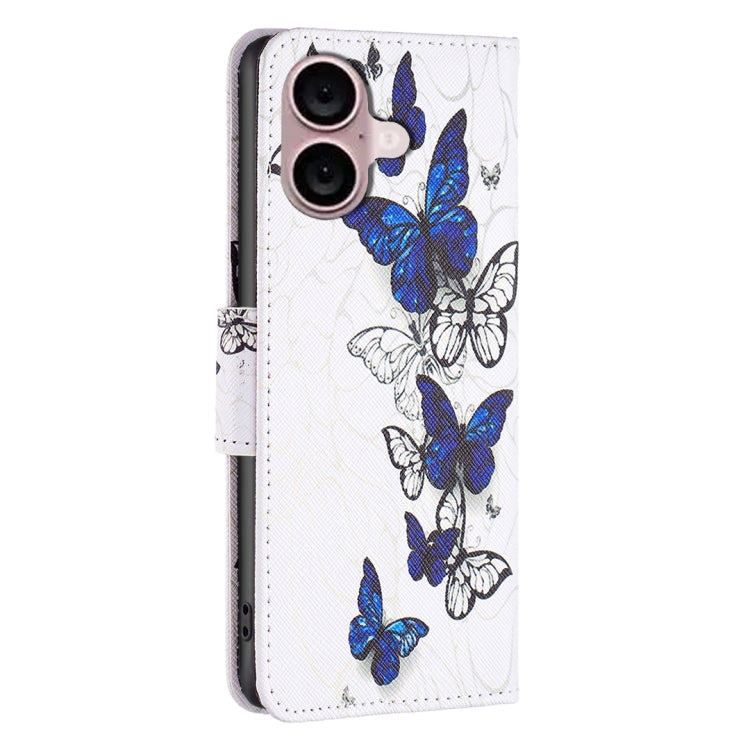 For iPhone 16 Plus Colored Drawing Pattern Flip Leather Phone Case(Butterflies) - iPhone 16 Plus Cases by PMC Jewellery | Online Shopping South Africa | PMC Jewellery | Buy Now Pay Later Mobicred