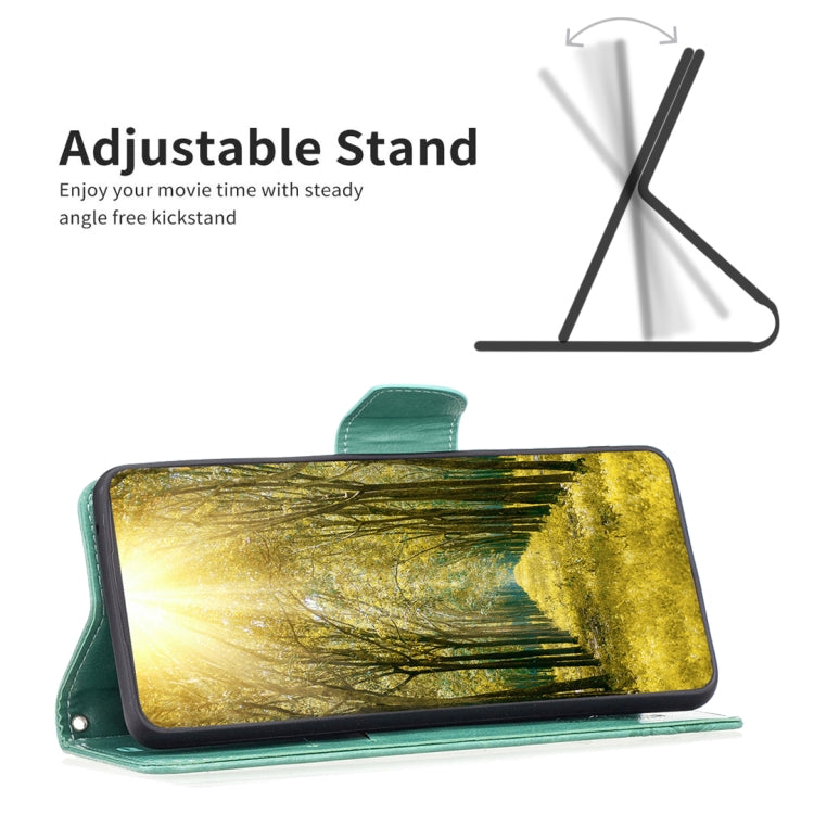 For iPhone 16 Pro Max Embossing Two Butterflies Pattern Leather Phone Case(Green) - iPhone 16 Pro Max Cases by PMC TechLife | Online Shopping South Africa | PMC TechLife | Buy Now Pay Later Mobicred