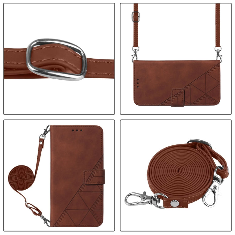 For iPhone 16 Pro Max Crossbody 3D Embossed Flip Leather Phone Case(Brown) - iPhone 16 Pro Max Cases by PMC TechLife | Online Shopping South Africa | PMC TechLife | Buy Now Pay Later Mobicred