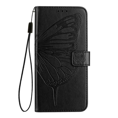 For iPhone SE 2024 Embossed Butterfly Leather Phone Case(Black) - More iPhone Cases by PMC Jewellery | Online Shopping South Africa | PMC Jewellery | Buy Now Pay Later Mobicred