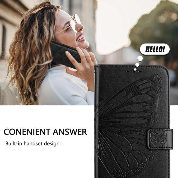 For iPhone SE 2024 Embossed Butterfly Leather Phone Case(Black) - More iPhone Cases by PMC Jewellery | Online Shopping South Africa | PMC Jewellery | Buy Now Pay Later Mobicred