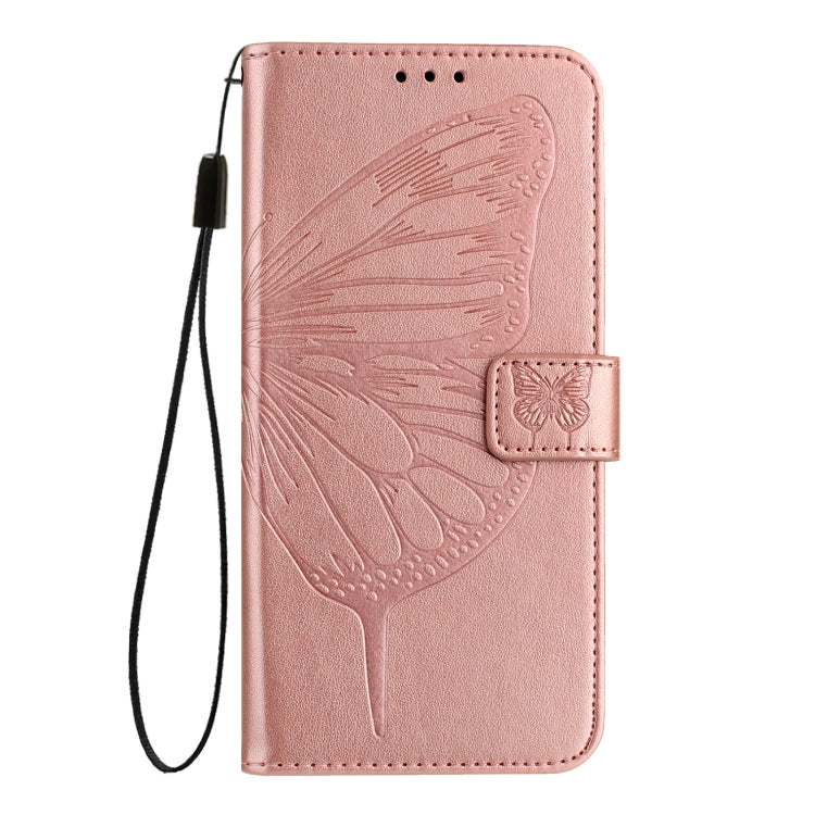 For iPhone SE 2024 Embossed Butterfly Leather Phone Case(Rose Gold) - More iPhone Cases by PMC Jewellery | Online Shopping South Africa | PMC Jewellery | Buy Now Pay Later Mobicred