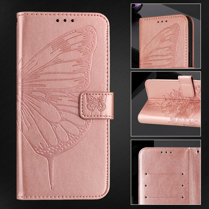 For iPhone SE 2024 Embossed Butterfly Leather Phone Case(Rose Gold) - More iPhone Cases by PMC Jewellery | Online Shopping South Africa | PMC Jewellery | Buy Now Pay Later Mobicred