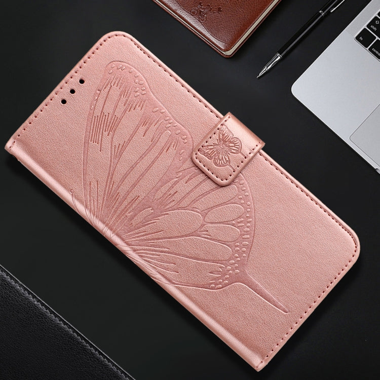 For iPhone SE 2024 Embossed Butterfly Leather Phone Case(Rose Gold) - More iPhone Cases by PMC Jewellery | Online Shopping South Africa | PMC Jewellery | Buy Now Pay Later Mobicred