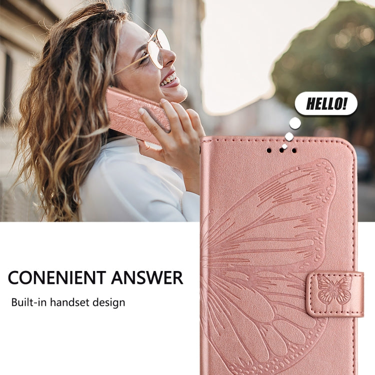 For iPhone SE 2024 Embossed Butterfly Leather Phone Case(Rose Gold) - More iPhone Cases by PMC Jewellery | Online Shopping South Africa | PMC Jewellery | Buy Now Pay Later Mobicred