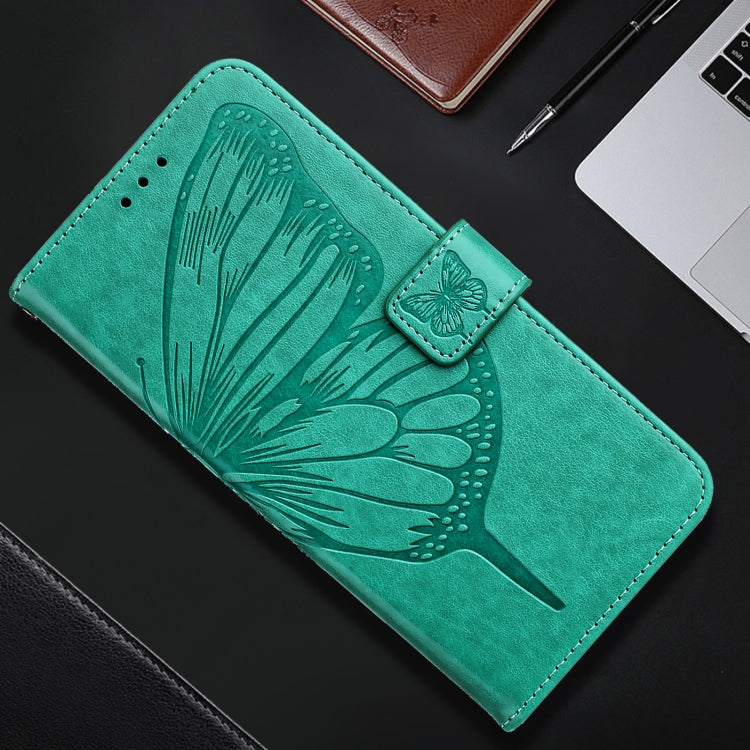 For iPhone SE 2024 Embossed Butterfly Leather Phone Case(Green) - More iPhone Cases by PMC Jewellery | Online Shopping South Africa | PMC Jewellery | Buy Now Pay Later Mobicred