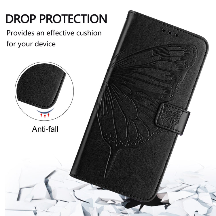 For iPhone 16 Pro Max Embossed Butterfly Leather Phone Case(Black) - iPhone 16 Pro Max Cases by PMC Jewellery | Online Shopping South Africa | PMC Jewellery | Buy Now Pay Later Mobicred