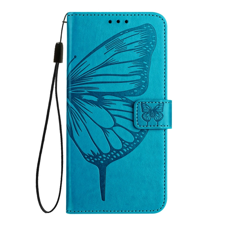 For iPhone 16 Pro Max Embossed Butterfly Leather Phone Case(Blue) - iPhone 16 Pro Max Cases by PMC TechLife | Online Shopping South Africa | PMC TechLife | Buy Now Pay Later Mobicred