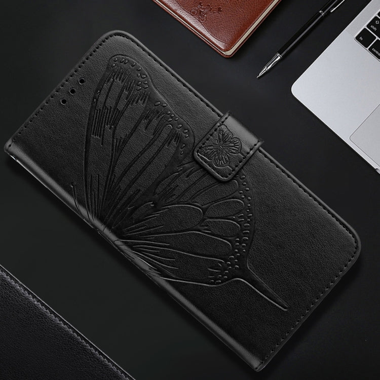 For iPhone 16 Embossed Butterfly Leather Phone Case(Black) - iPhone 16 Cases by PMC Jewellery | Online Shopping South Africa | PMC Jewellery | Buy Now Pay Later Mobicred