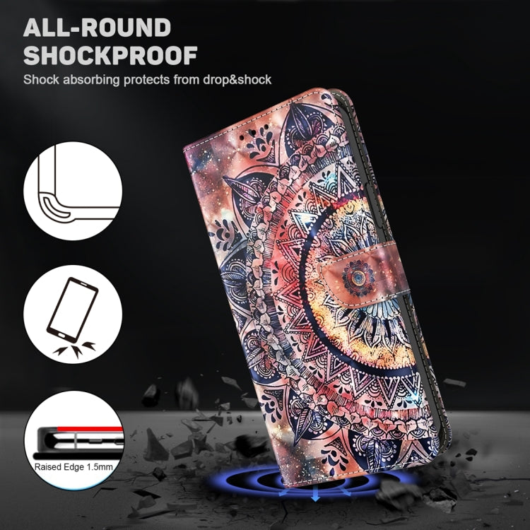 For Google Pixel 9 3D Painted Pattern Leather Phone Case(Colorful Mandala) - Google Cases by PMC Jewellery | Online Shopping South Africa | PMC Jewellery | Buy Now Pay Later Mobicred